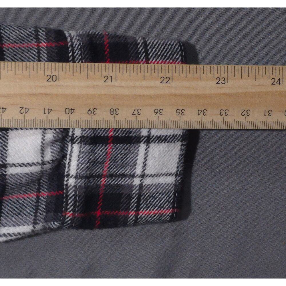 Banana Republic Womens Small Boyfriend Fit Flannel Shirt Plaid White Black - Picture 9 of 10